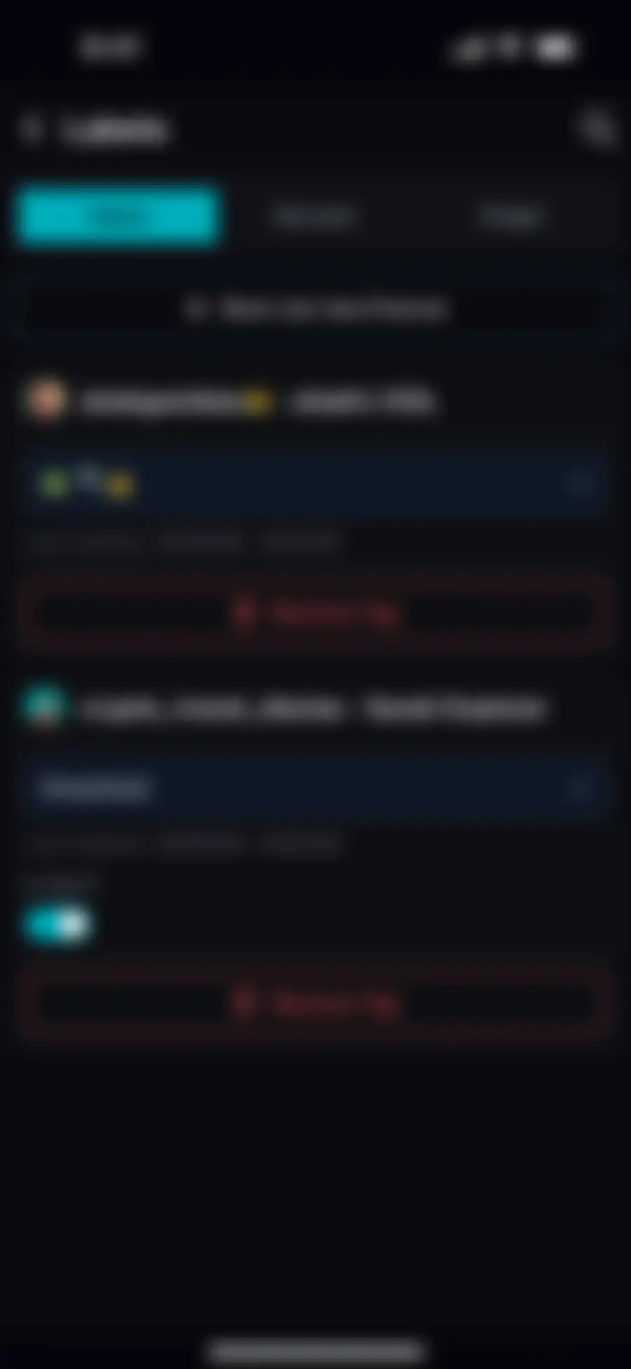 Crypto News Tracker screen (blurred, under NDA)