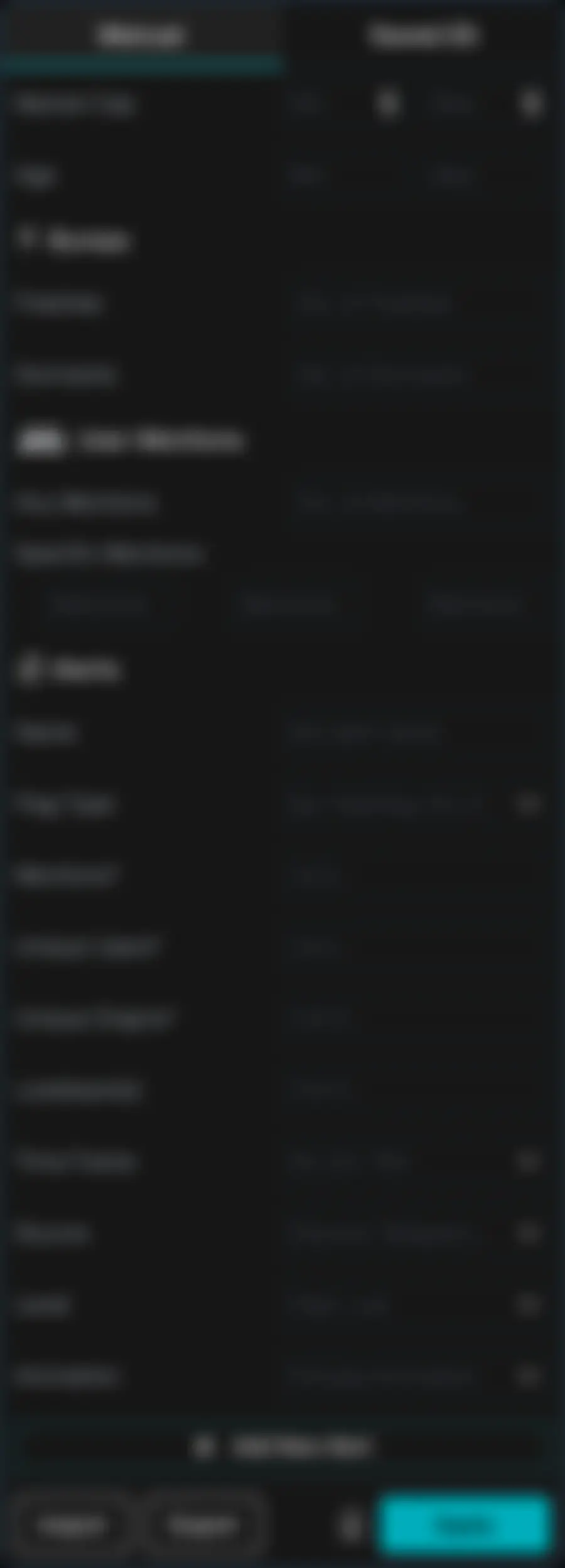 Crypto News Tracker screen (blurred, under NDA)