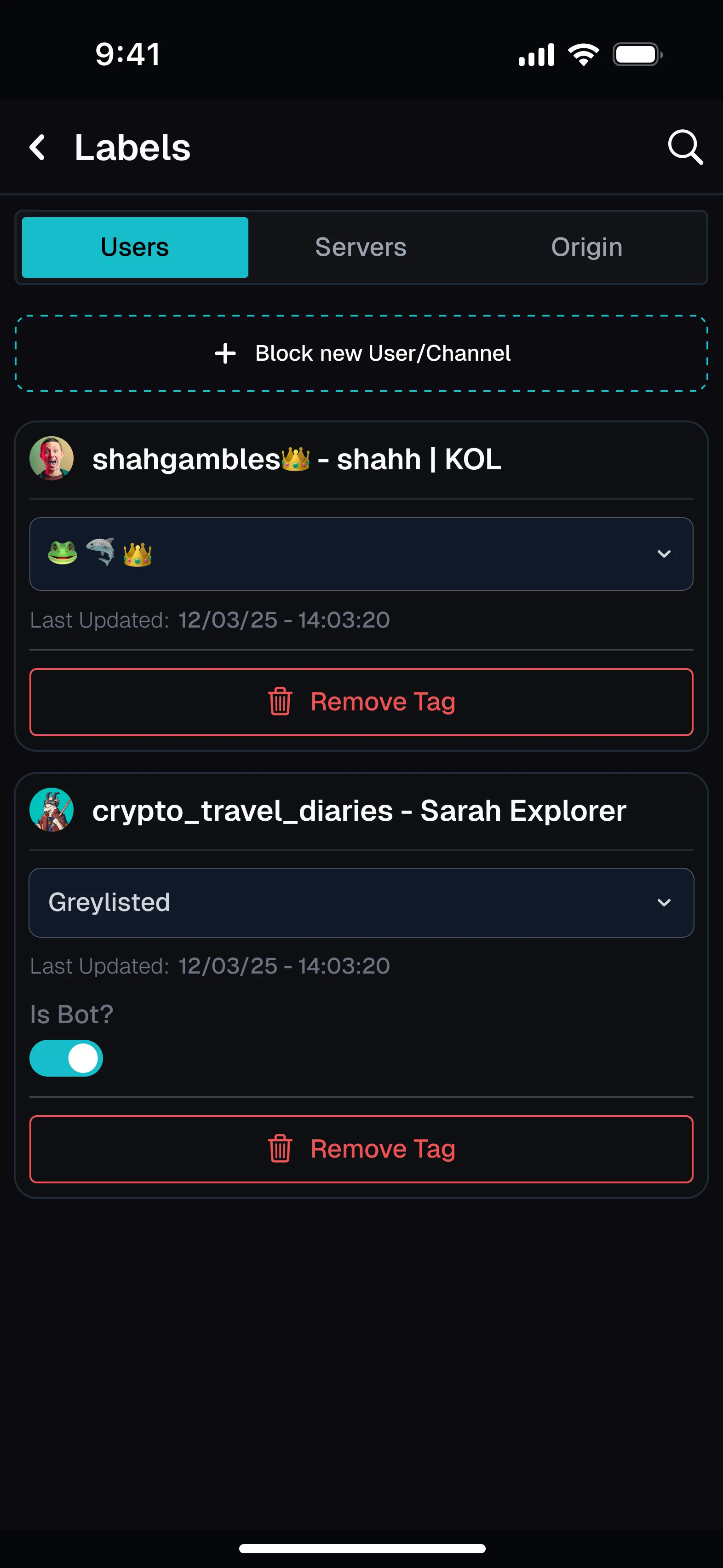 Crypto News Tracker screen