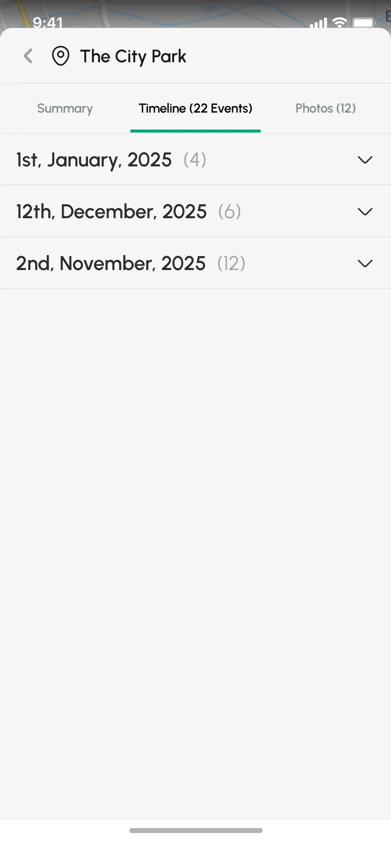 Dates collapsed