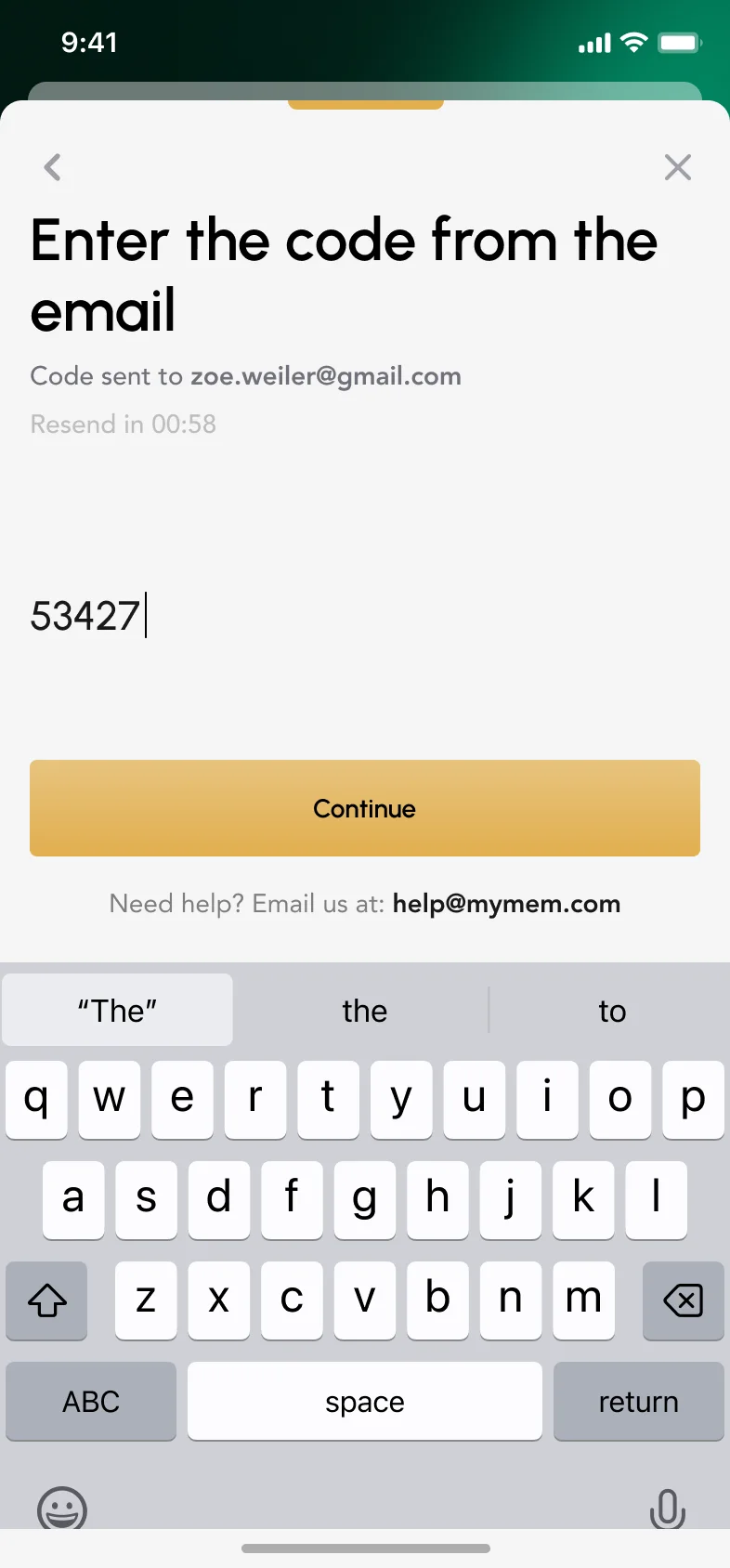 Code entered