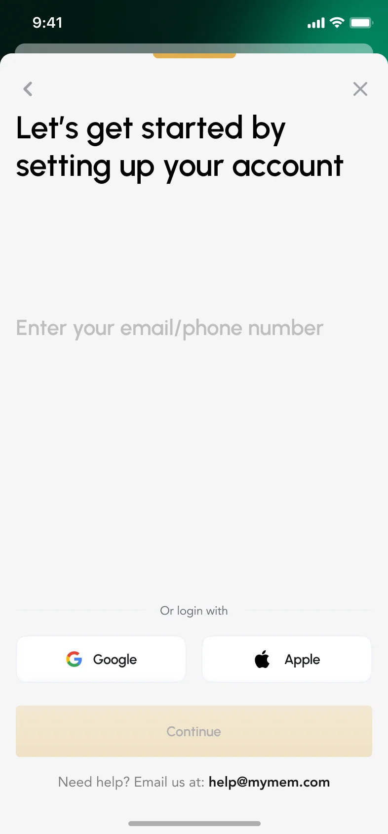 Create account