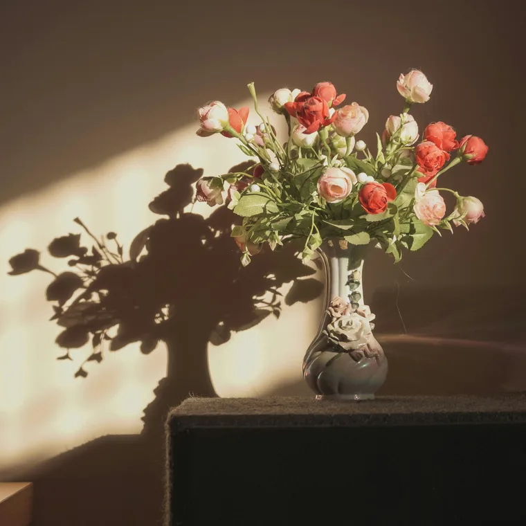 Flowers in afternoon light
