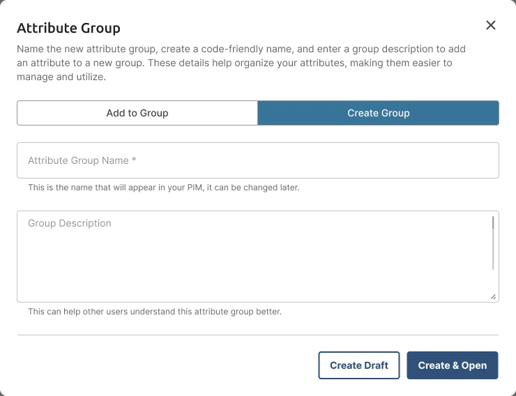 Create or add to an attribute group